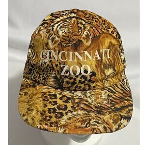 Cincinnati Zoo Snapback Hat Leopard Print Vintage 90s Adjustable USA Made